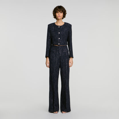Carlisle Decorative tweed trousers Blue