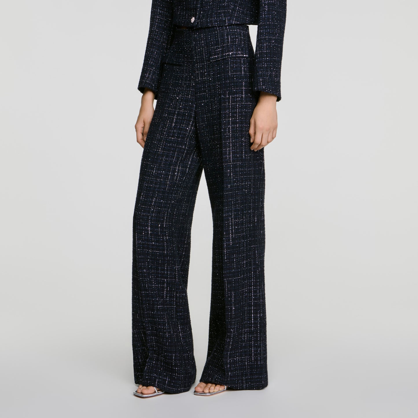 Carlisle Decorative tweed trousers Blue