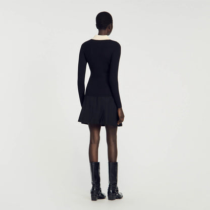 Knit Polo Shirt Jumper Black
