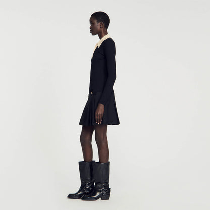 Knit Polo Shirt Jumper Black