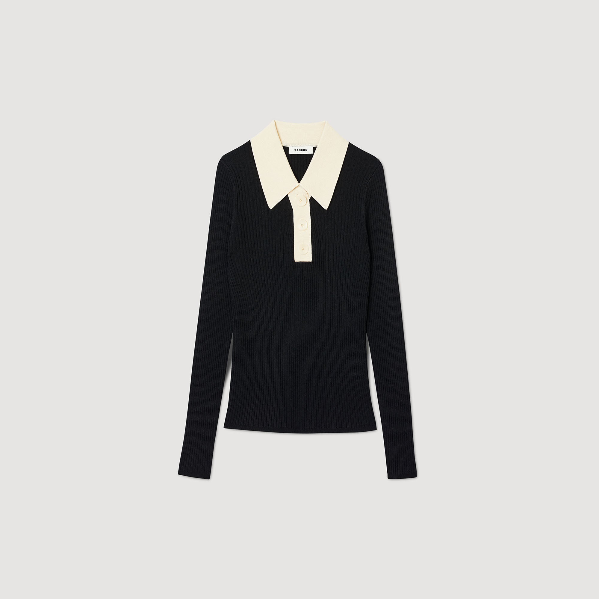 Knit Polo Shirt Jumper Black