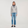 Damien Jumper With Denim Collar Grey