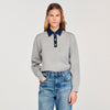 Damien Jumper With Denim Collar Grey