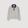 Damien Jumper With Denim Collar Grey