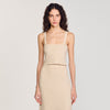 Crop Knit Top Beige