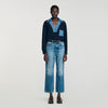 Madere Jumper With Denim Details Navy Blue