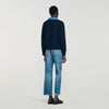 Madere Jumper With Denim Details Navy Blue