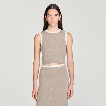 Eleo High-Neck Knit Jumper Taupe