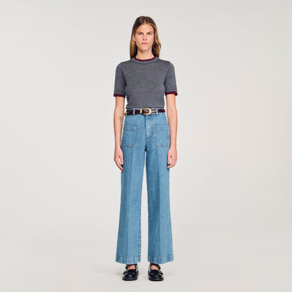 Erel Two-Tone Cropped Jumper Grey