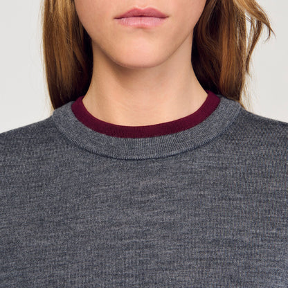 Erel Two-Tone Cropped Jumper Grey