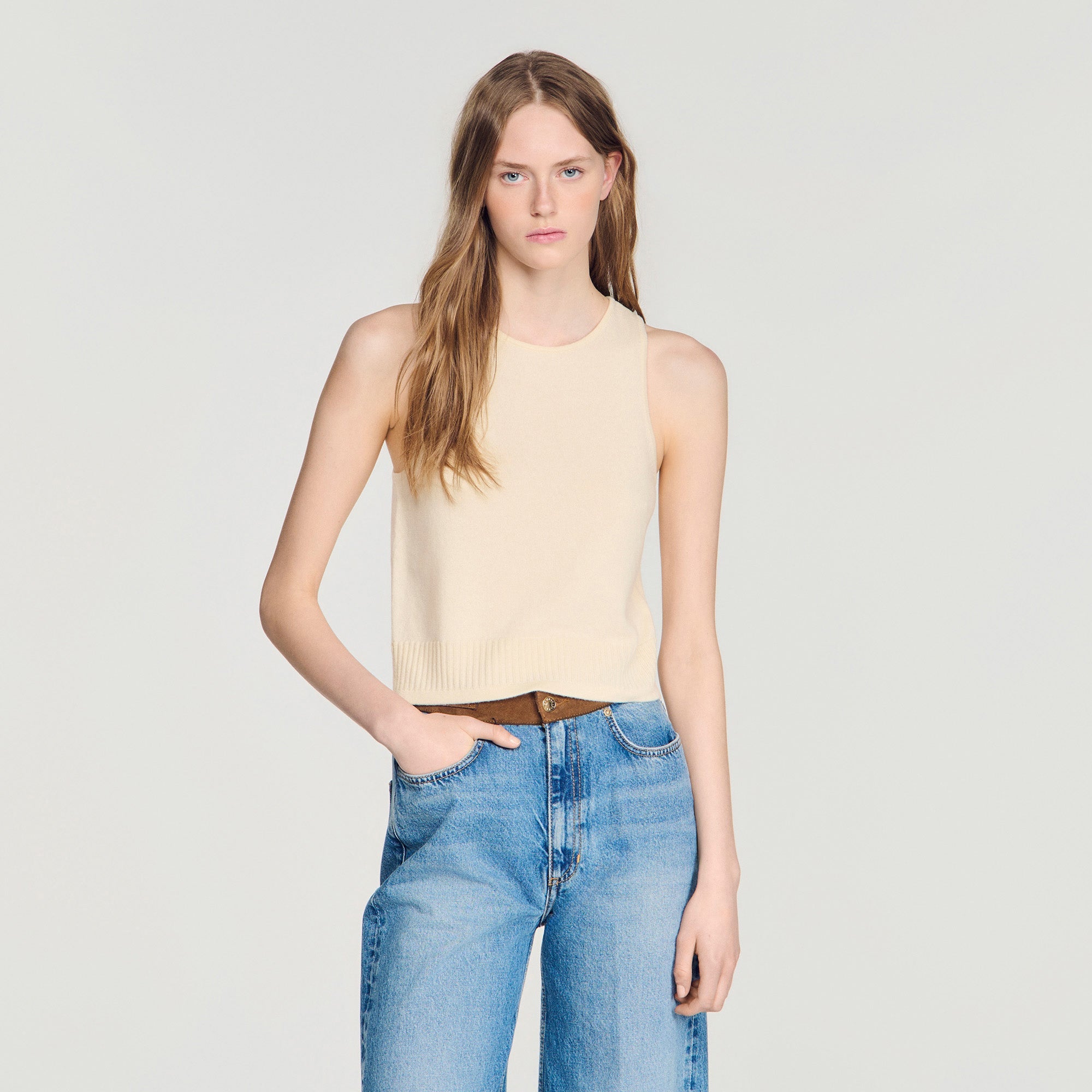 Valy Sleeveless Jumper Vanilla