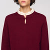 Amaris Ruffled-Neck Jumper Bordeaux