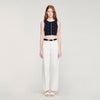 Lilia Jewelled Embroidered Knit Crop Top Black