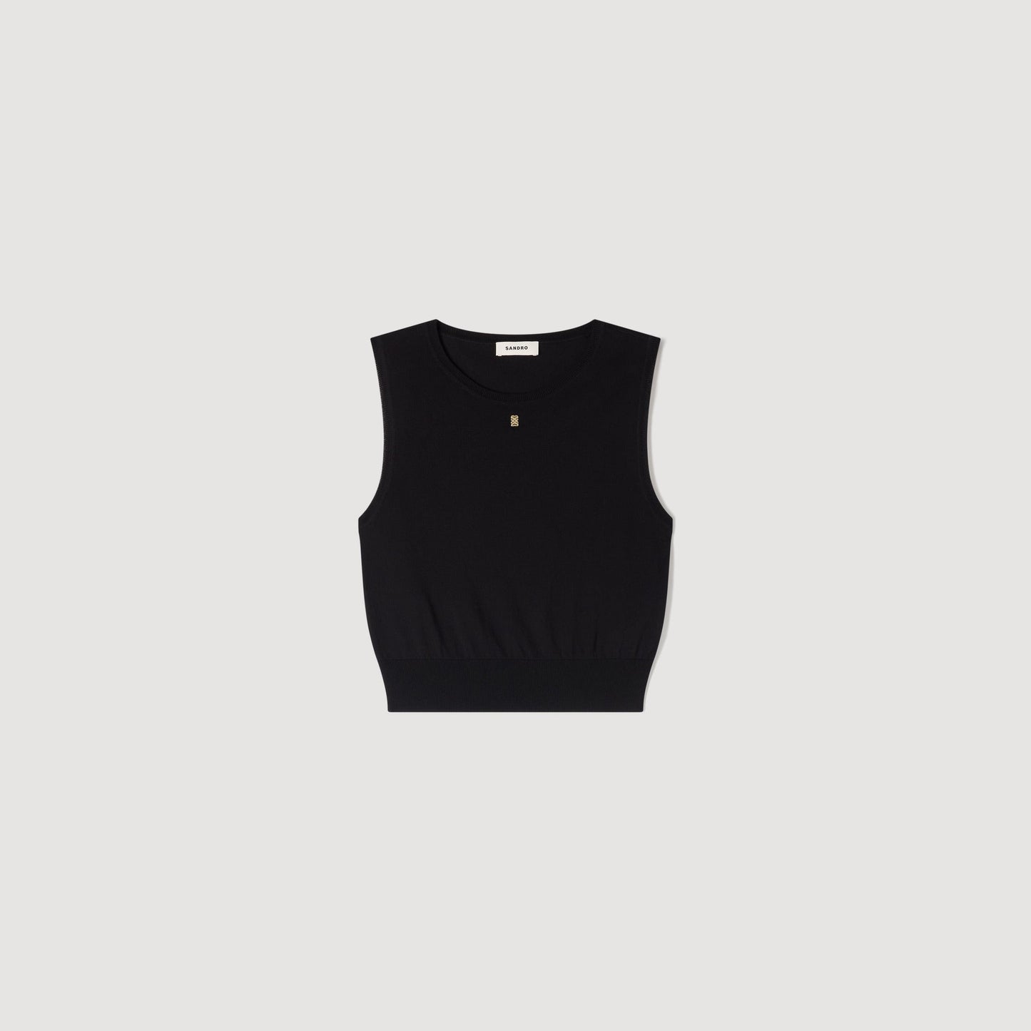 Timeo Sleeveless Short Knit Jumper Black