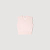 Calliste Embroidered Short Wool Cashmere Top Light Pink