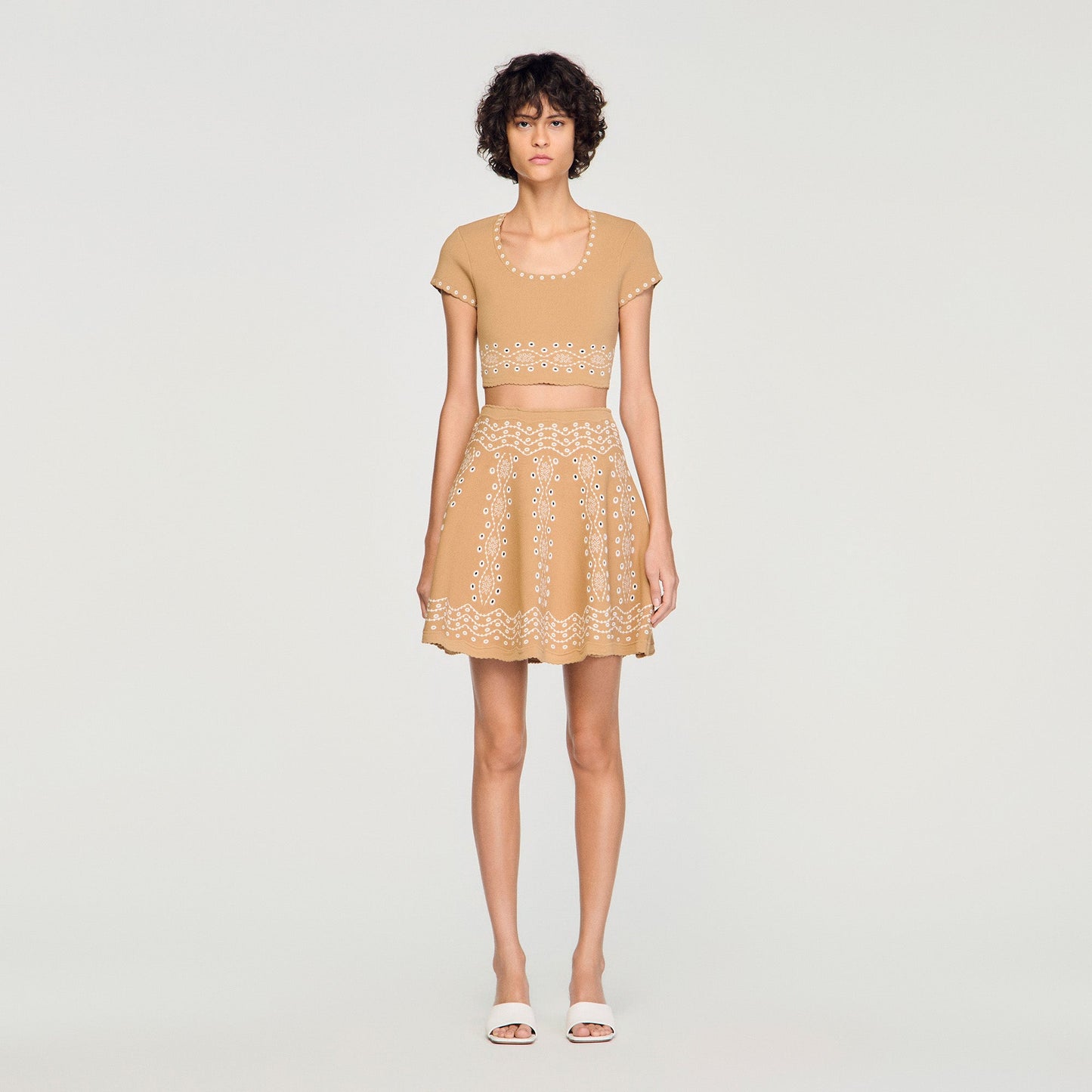 Siena Jumper With Contrast Embroidery Beige