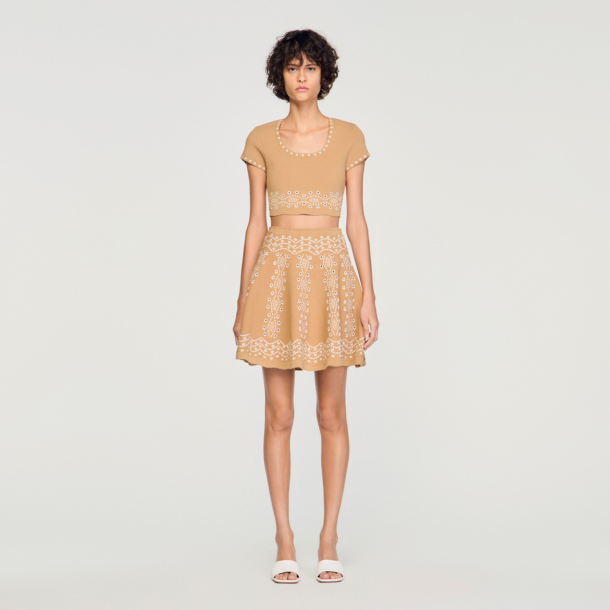 Siena Jumper With Contrast Embroidery Beige