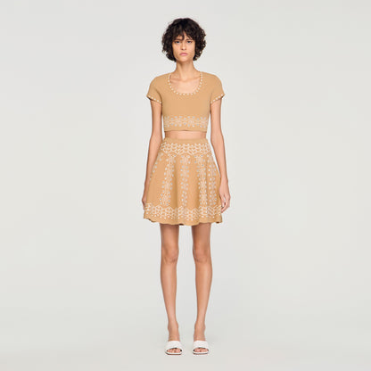 Siena Jumper With Contrast Embroidery Beige