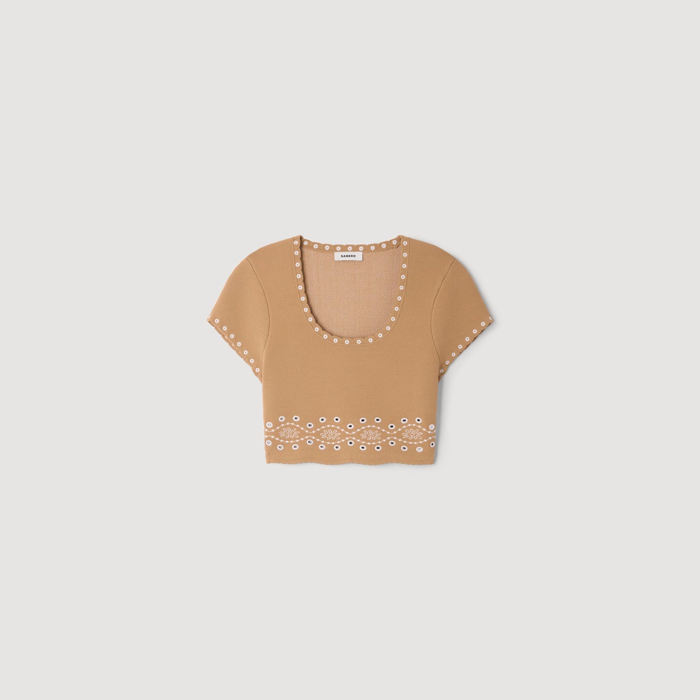 Siena Jumper With Contrast Embroidery Beige