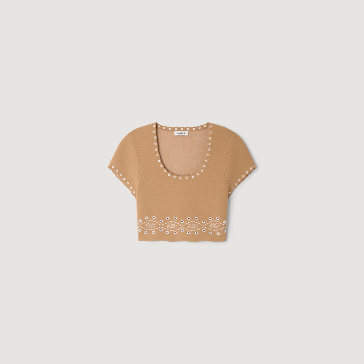 Siena Jumper With Contrast Embroidery Beige