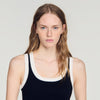 Villa Two-Tone Cropped Knit Top Black