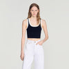 Villa Two-Tone Cropped Knit Top Black