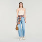 Arenadia Short Ribbed Knit Top Ecru