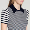Ludo Striped Polo-Style Jumper Black / Ecru