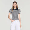 Ludo Striped Polo-Style Jumper Black / Ecru