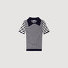 Ludo Striped Polo-Style Jumper Black / Ecru