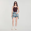 Aloe Pointelle knit vest top with bow Brown