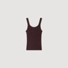 Aloe Pointelle knit vest top with bow Brown