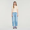 Calypsea Jumper With Ribbed Button Placket Ecru