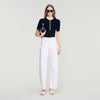 Calypsea Jumper With Ribbed Button Placket Black