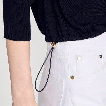 Miki Wool Polo Shirt With Logo Black