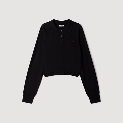 Miki Wool Polo Shirt With Logo Black