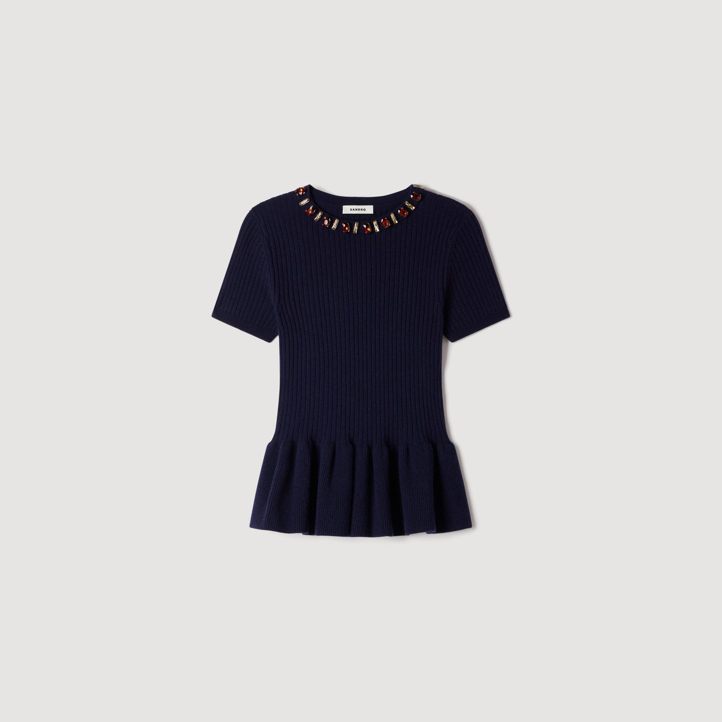 Jesse Ribbed wool and cashmere jumper Navy Blue