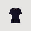 Jesse Ribbed wool and cashmere jumper Navy Blue