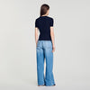 Ingrid Ribbed Short-Sleeved Jumper Navy Blue