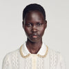 Mirabelle Jewellery-neck pointelle jumper Ecru