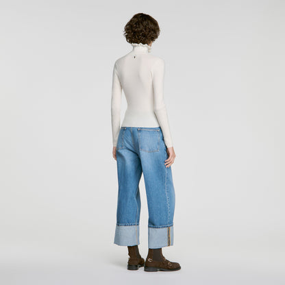 Lana Ruffled roll-neck wool jumper Ecru