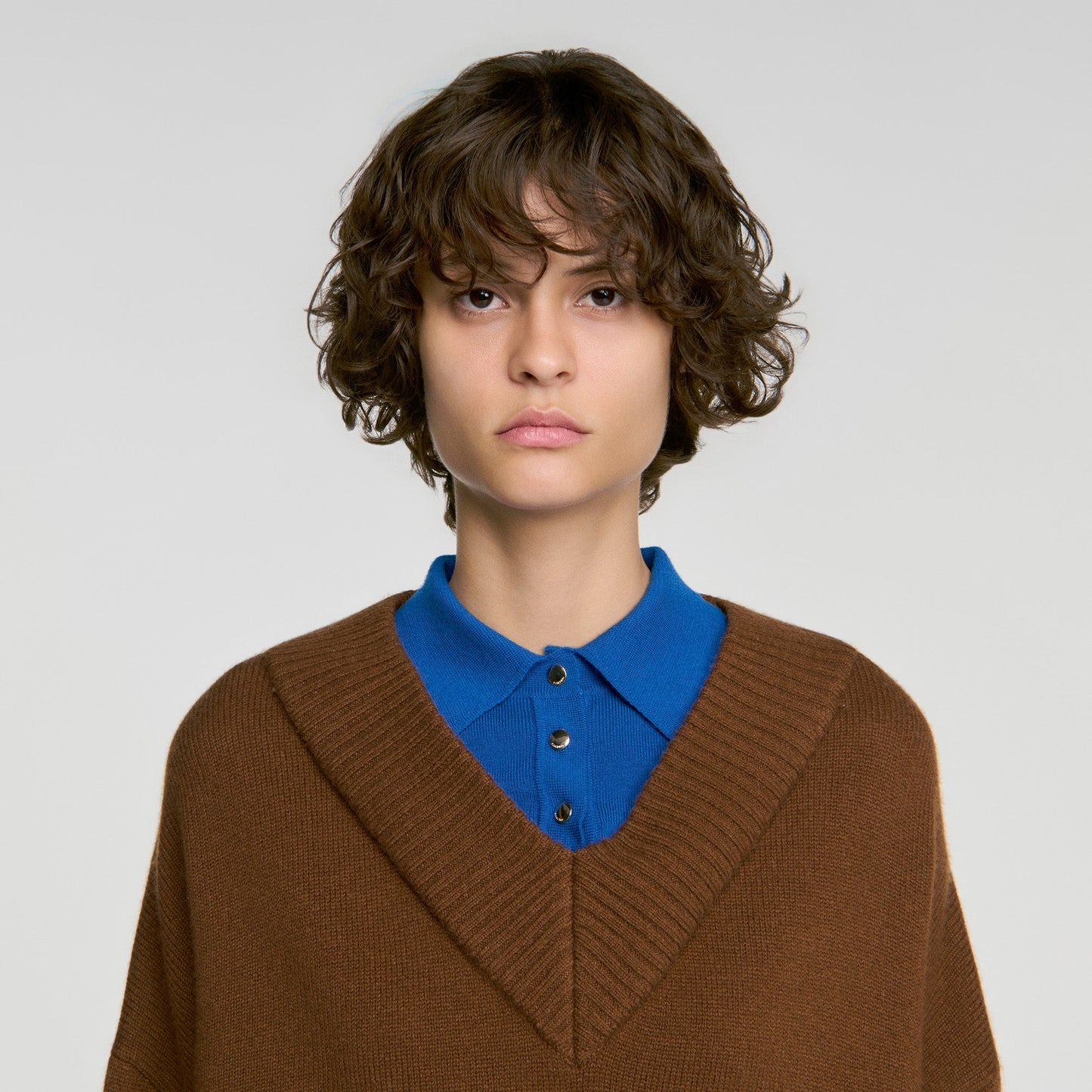 Sloane 2-in-1 wool and cashmere jumper Camel