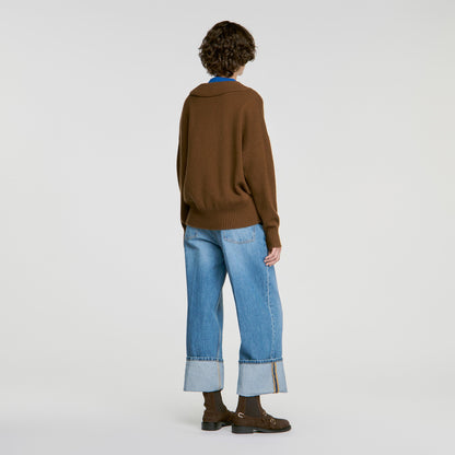 Sloane 2-in-1 wool and cashmere jumper Camel