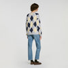 Jennie Rhinestone Argyle jumper Grey / Yellow