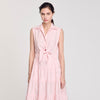 Azazel Rhinestone Tie-Front Maxi Dress Light Pink