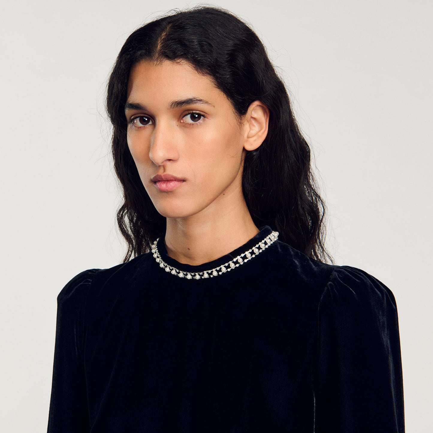 Short Velvet Dress Black