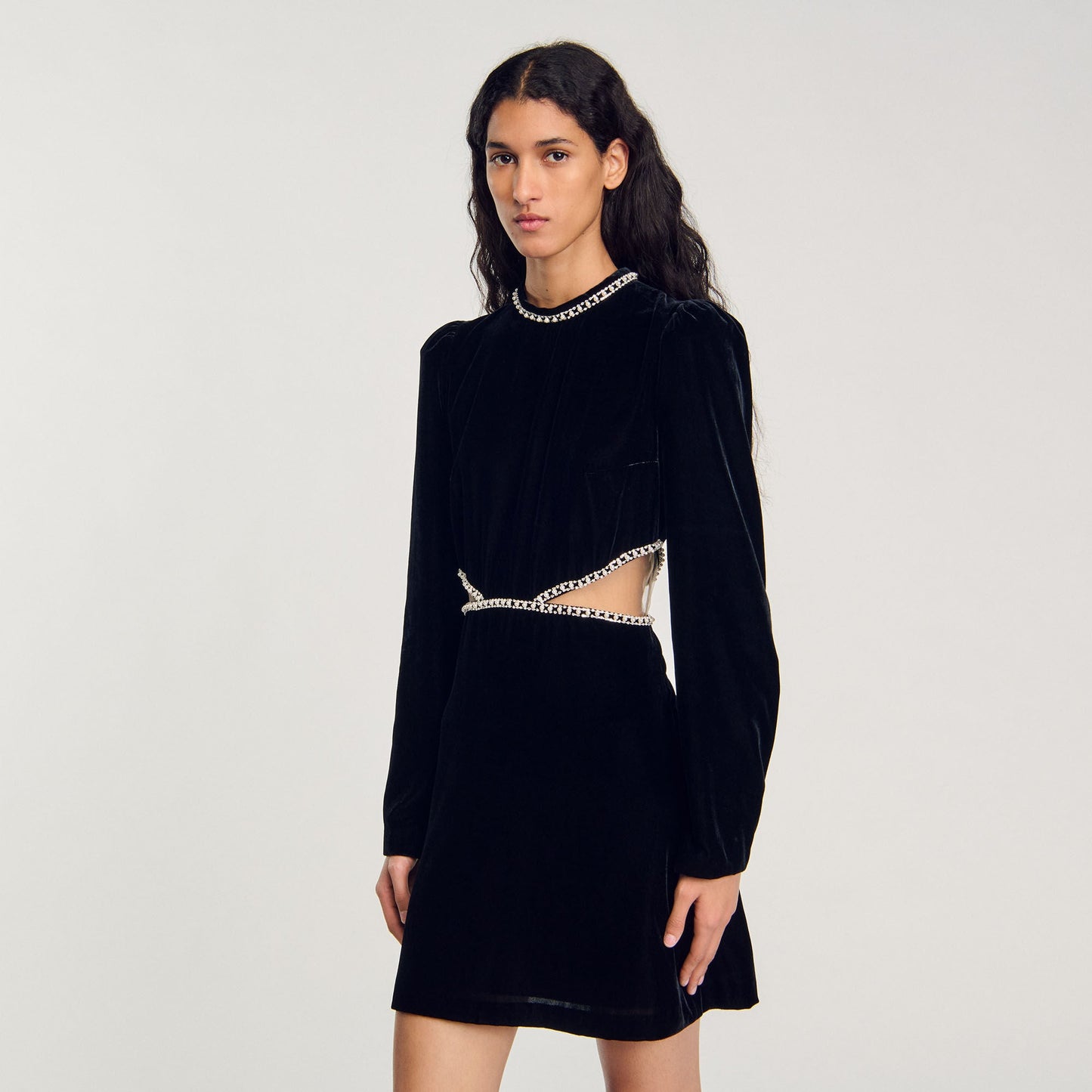 Short Velvet Dress Black