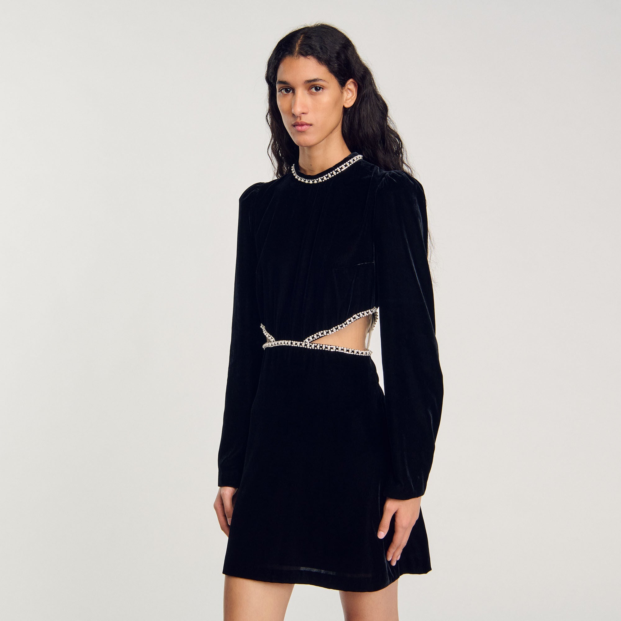 Short Velvet Dress Black