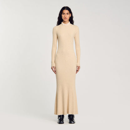Knit Maxi Dress Beige