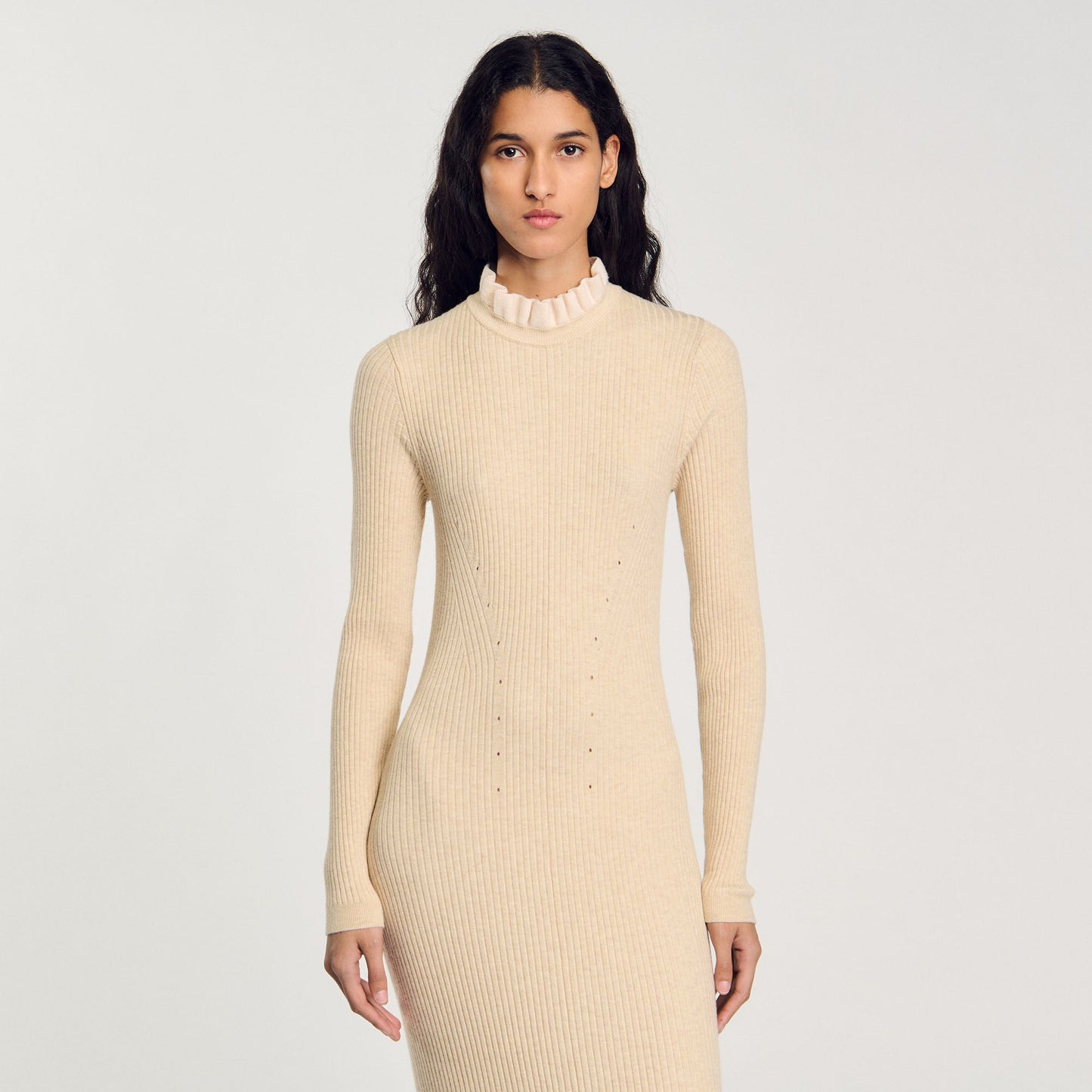 Knit Maxi Dress Beige